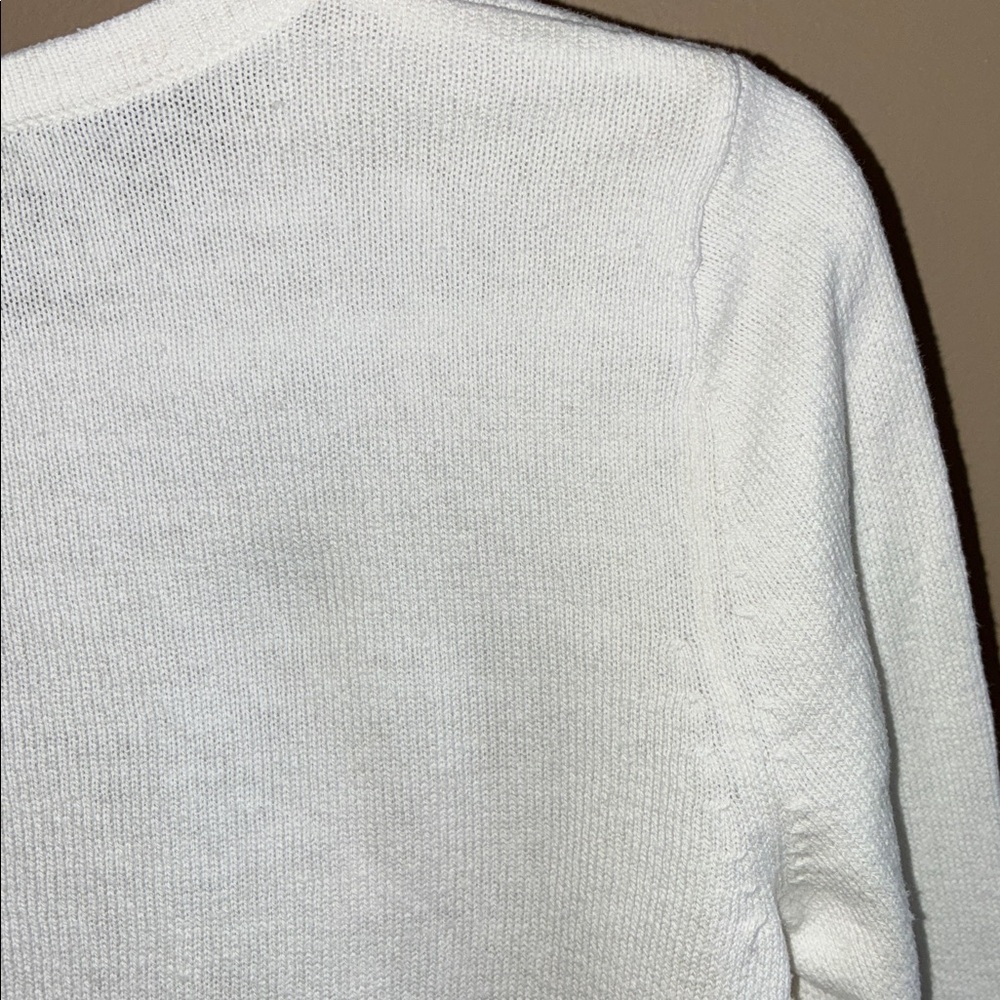H&M Girls’ White Cotton Cardigan with Heart Accent - Picture 8 of 10